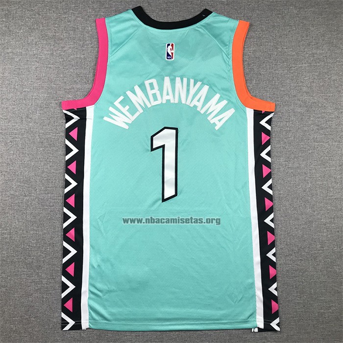 Camiseta San Antonio Spurs Victor Wembanyama NO 1 Ciudad 2022-23 Verde